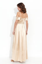 Vestido largo Ico novia Beige