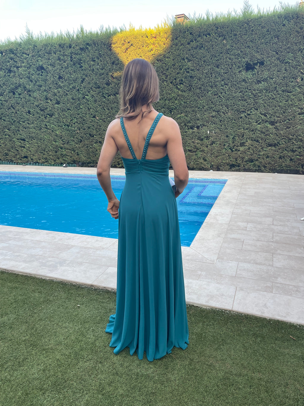 Vestido largo Suhaila Turquesa