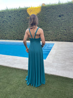 Vestido largo Suhaila Turquesa