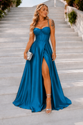 Vestido largo Ginebra petróleo
