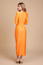Vestido largo Alexandra manga Naranja