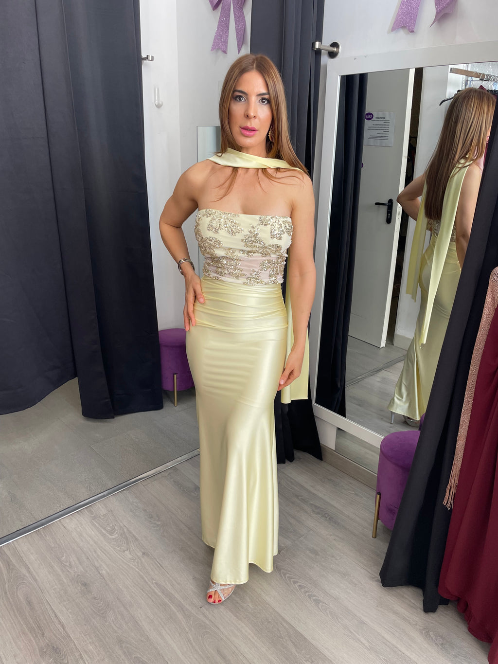 Vestido largo Sicilia amarillo