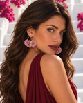 Pendientes aro flores Rosas