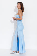 Vestido largo Yanira celeste