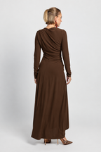 Vestido midi largo Elsa chocolate
