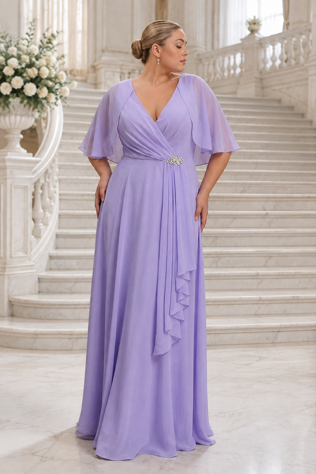 Vestido largo curvy Ingrid Lila