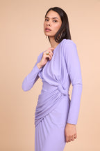 Vestido largo Kai manga larga lila