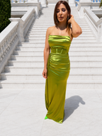 Vestido largo Dafne pistacho