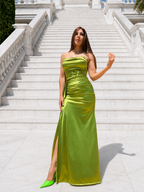 Vestido largo Dafne pistacho