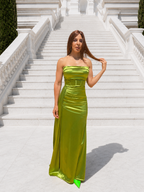 Vestido largo Dafne pistacho