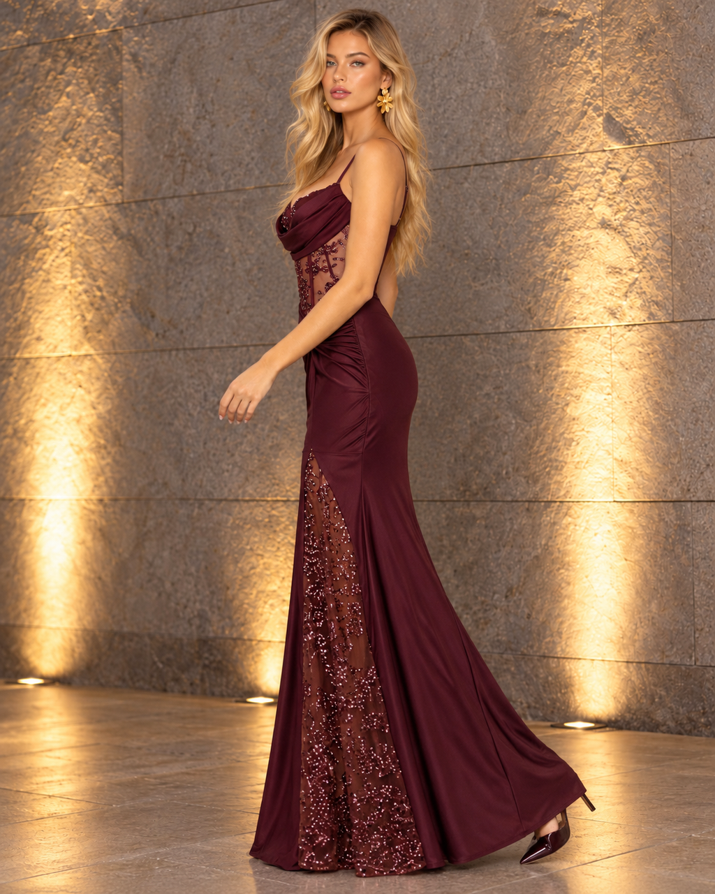 Vestido largo Fabiana Burdeos