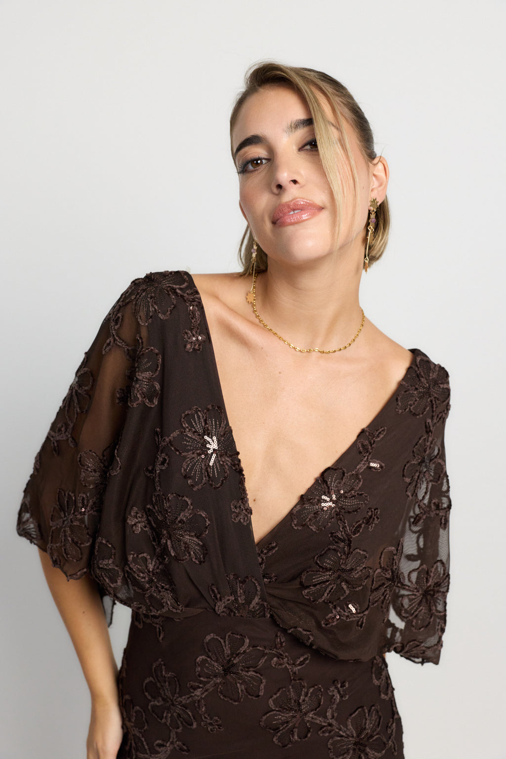 Vestido largo Duna Chocolate