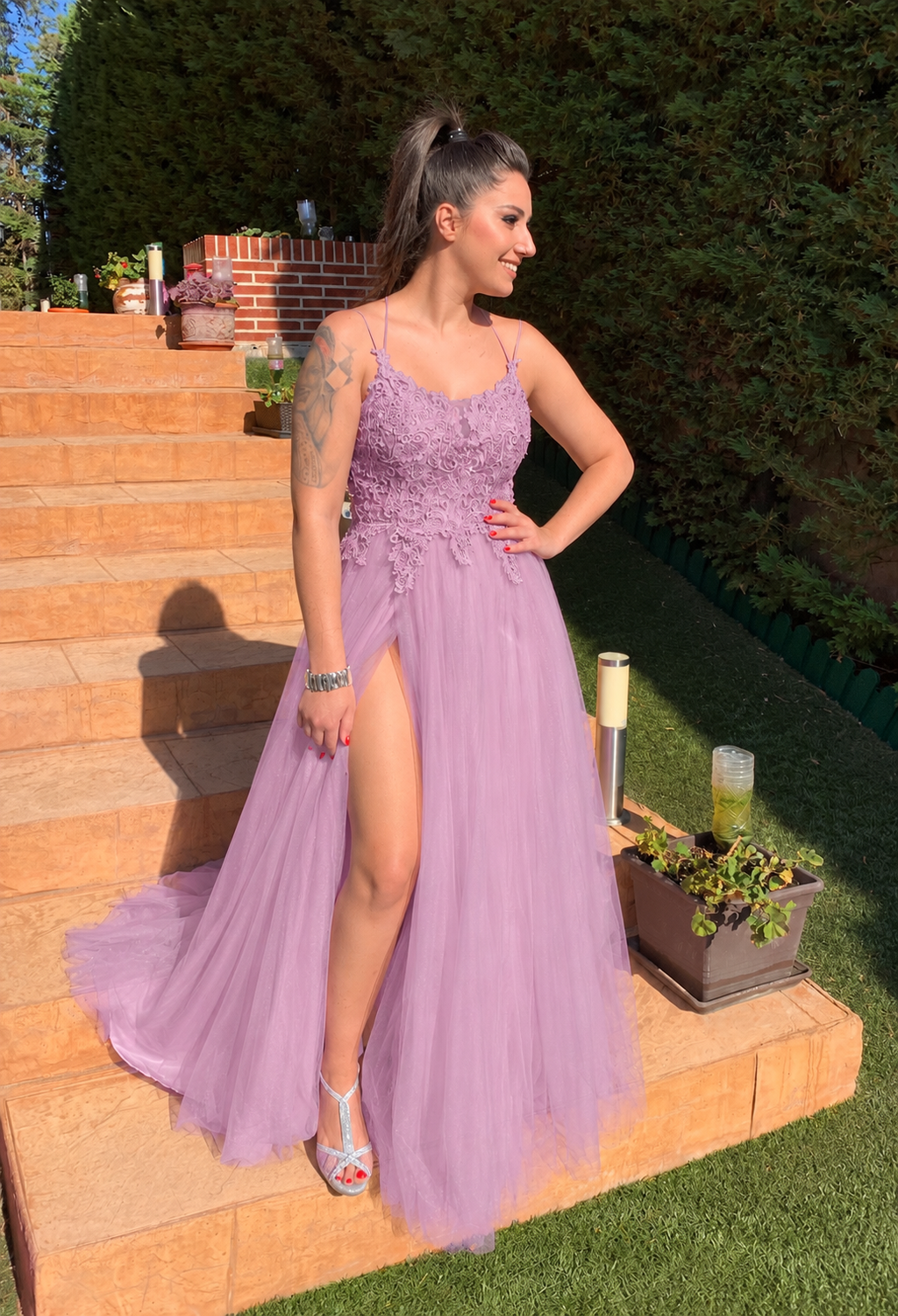 Vestido largo Miss Bliss Malva