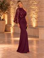 Vestido largo Arish Burdeos