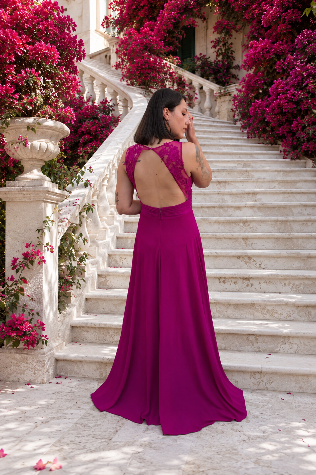 Vestido largo Fayna Buganvilla