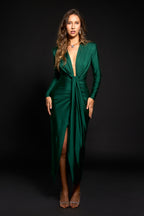 Vestido largo Alexandra manga botella