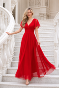 Vestido largo Érika tul Rojo