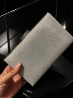 Bolso clutch plata brillo
