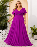 Vestido largo Roxana curvy buganvilla