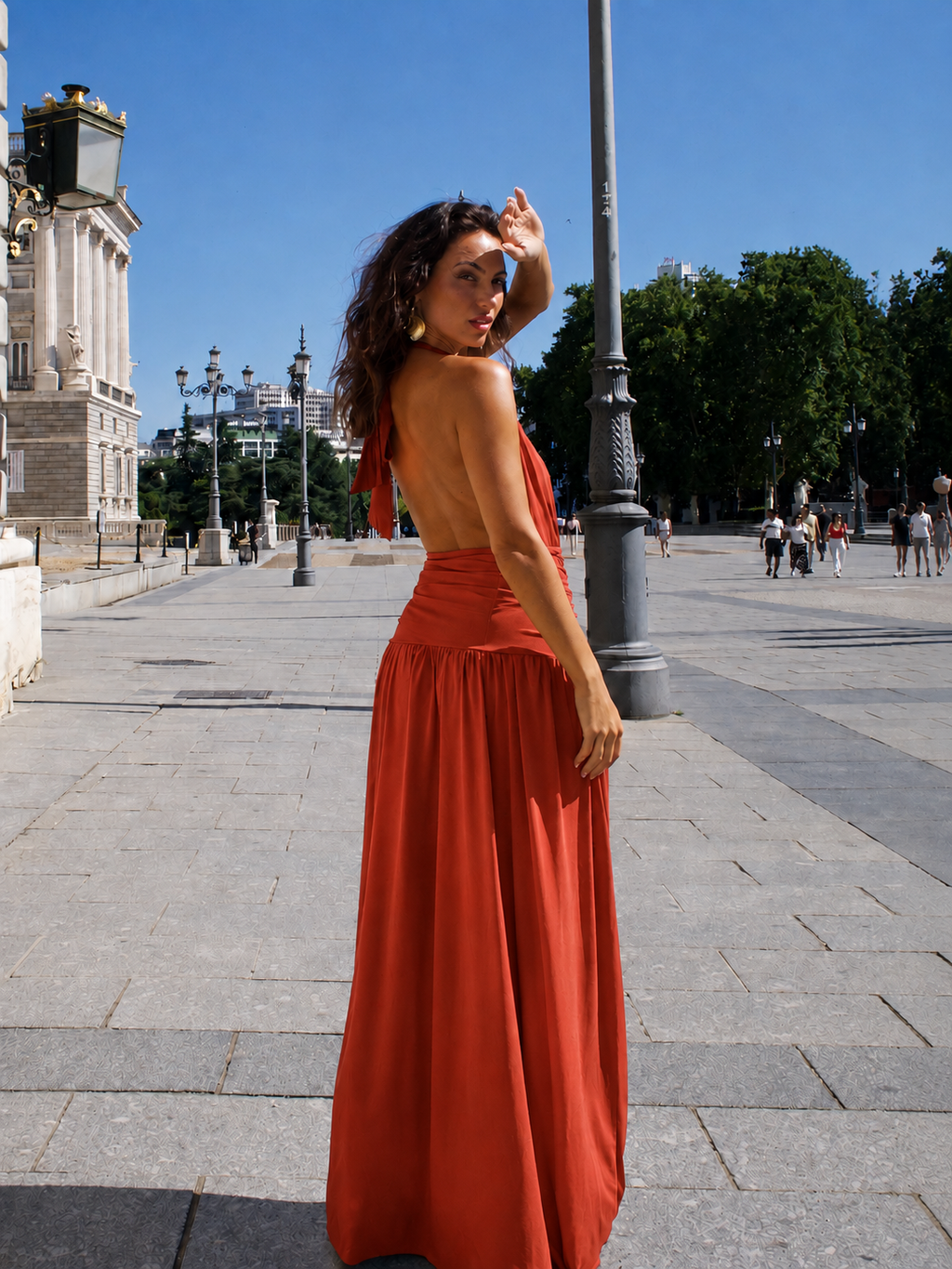 Vestido Largo Dilema Teja