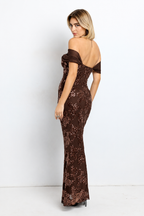 Vestido largo Anais chocolate