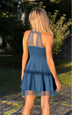 Vestido corto Carol Petróleo