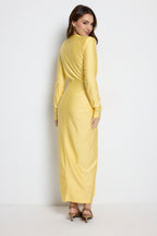Vestido largo Alexandra manga Amarillo