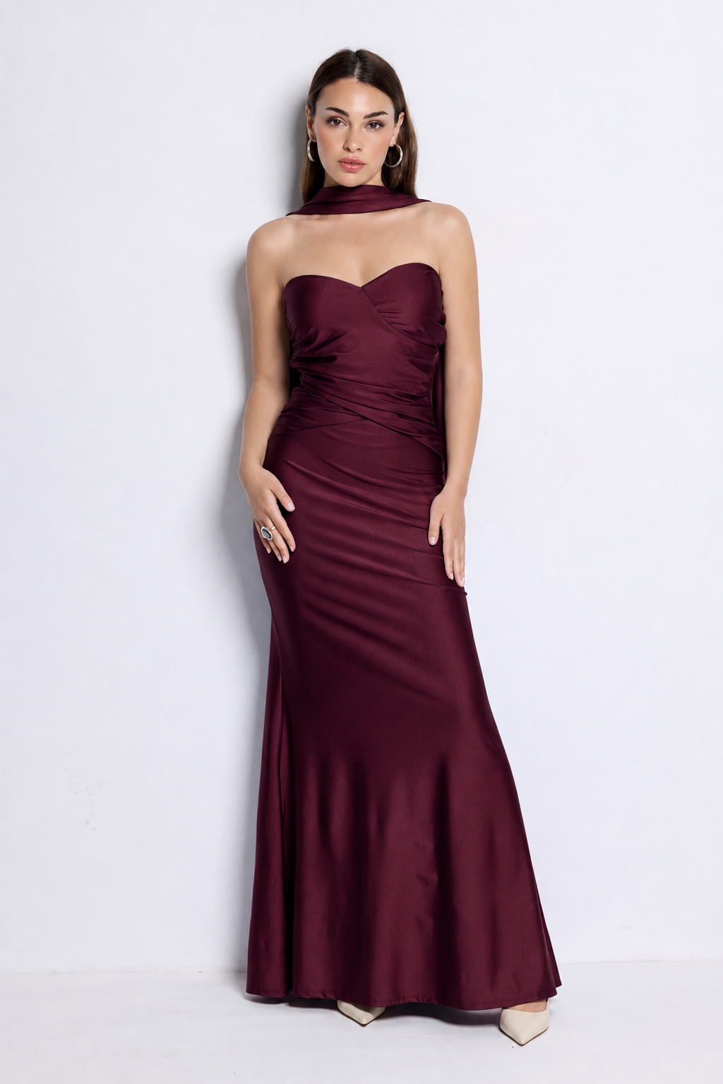 Vestido largo Beberly Burdeos