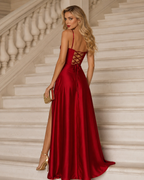 Vestido largo Ginebra cereza
