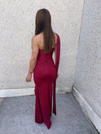 Vestido largo Amaia burdeos
