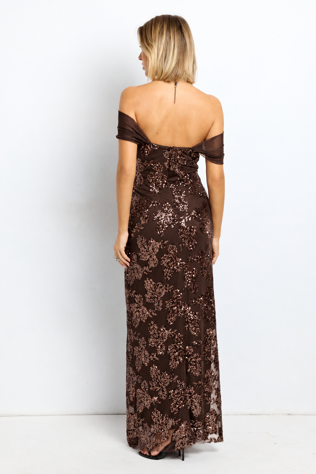 Vestido largo Anais chocolate
