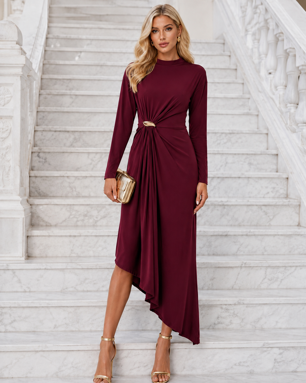 Vestido midi Lix Burdeos