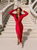 Vestido largo Alexandra manga Rojo