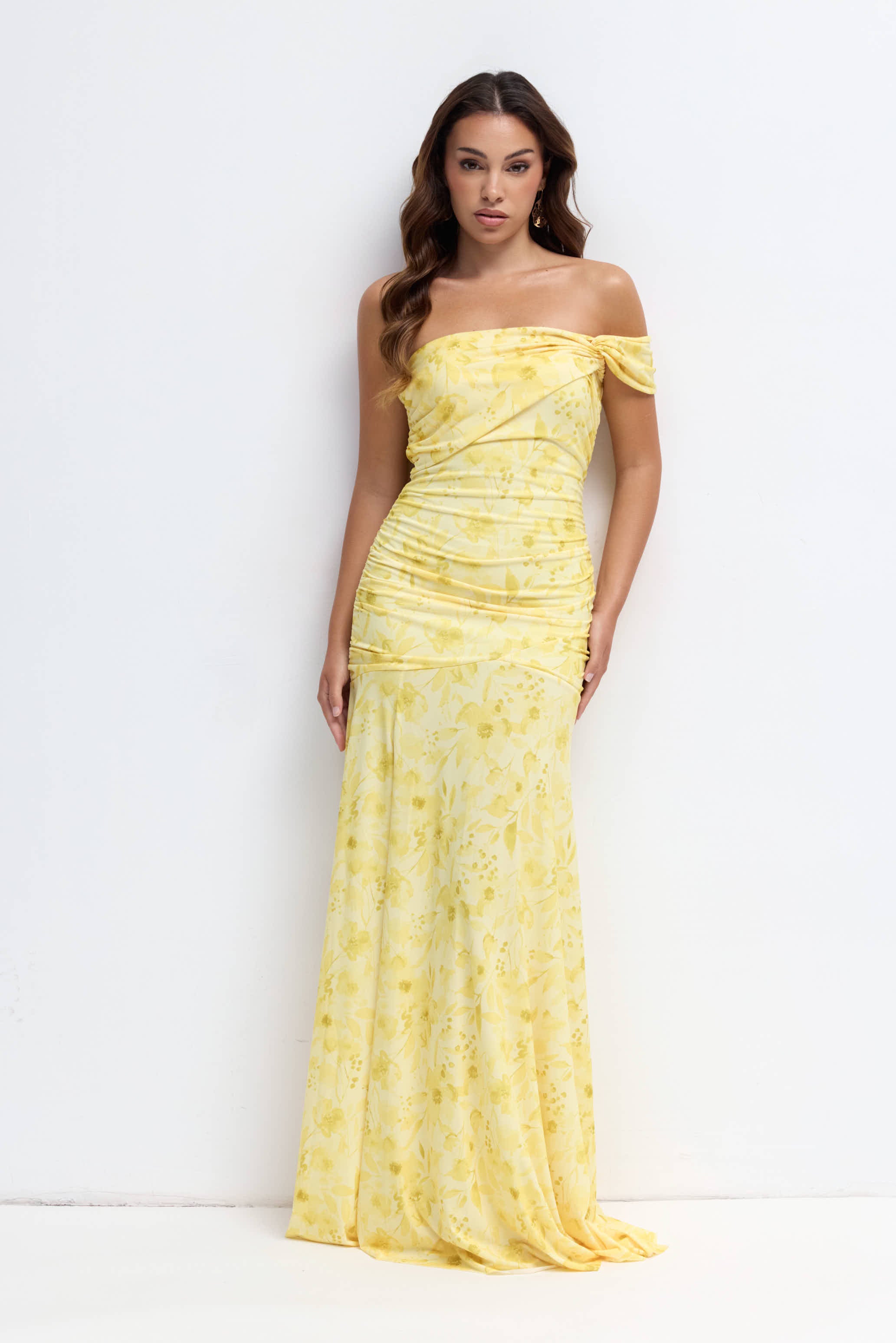 Vestido largo Fiona print amarillo