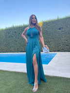 Vestido largo Suhaila Turquesa