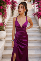 Vestido largo Jay cereza