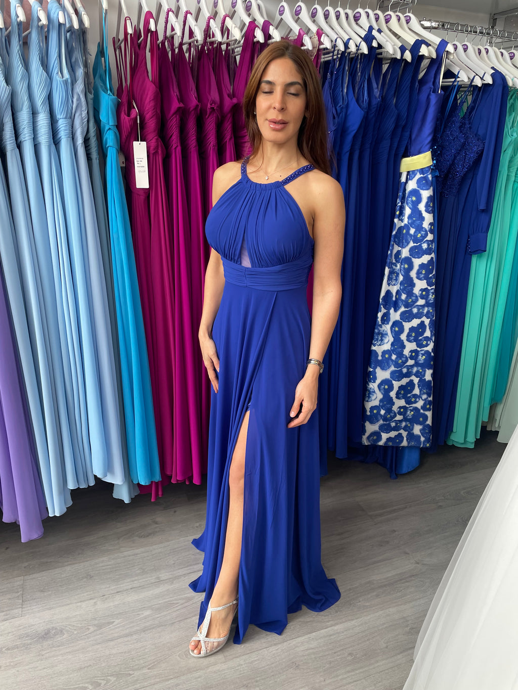 Vestido largo Suhaila azulón