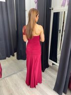 Vestido largo Fiona burdeos