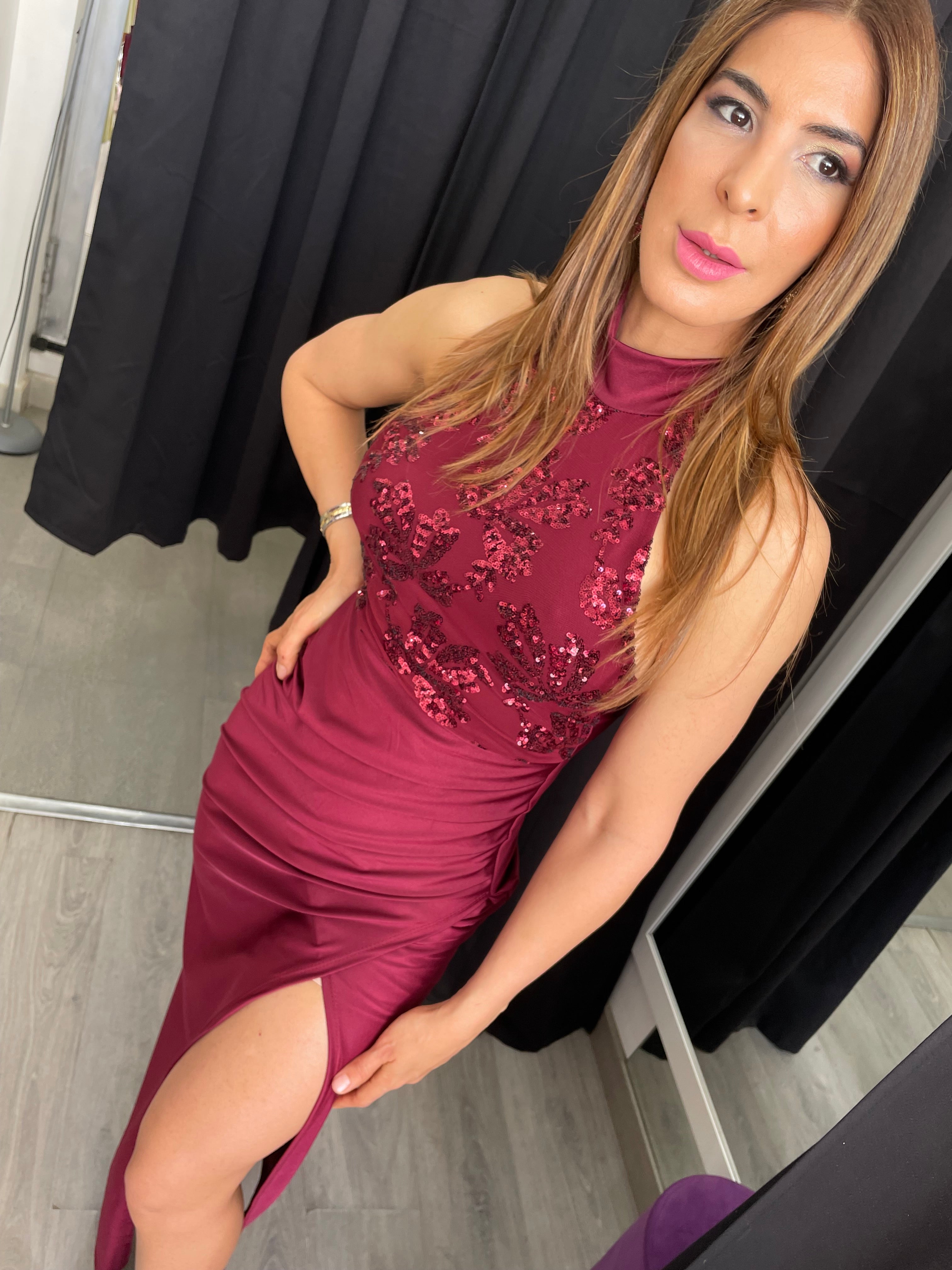 Vestido Gisela Burdeos