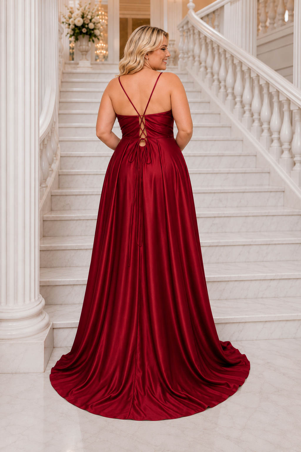 Vestido largo Cíes Burdeos