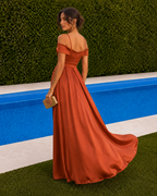 Vestido largo Ico Teja