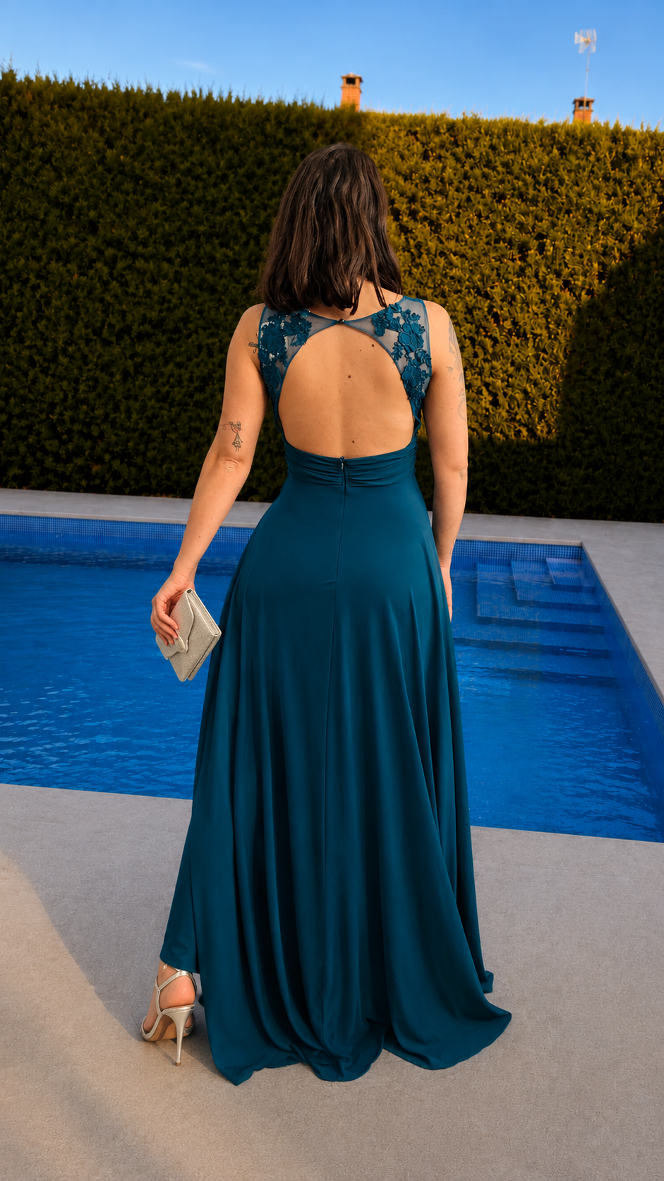 Fayna emerald green dress