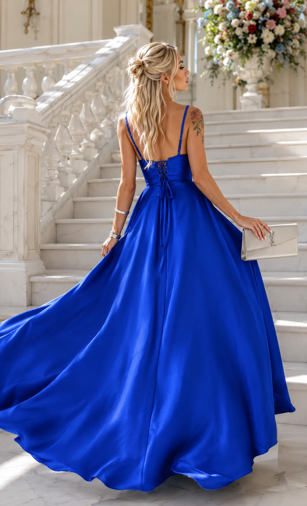 Vestido largo Ginebra Azulón