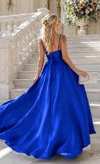 Vestido largo Ginebra Azulón