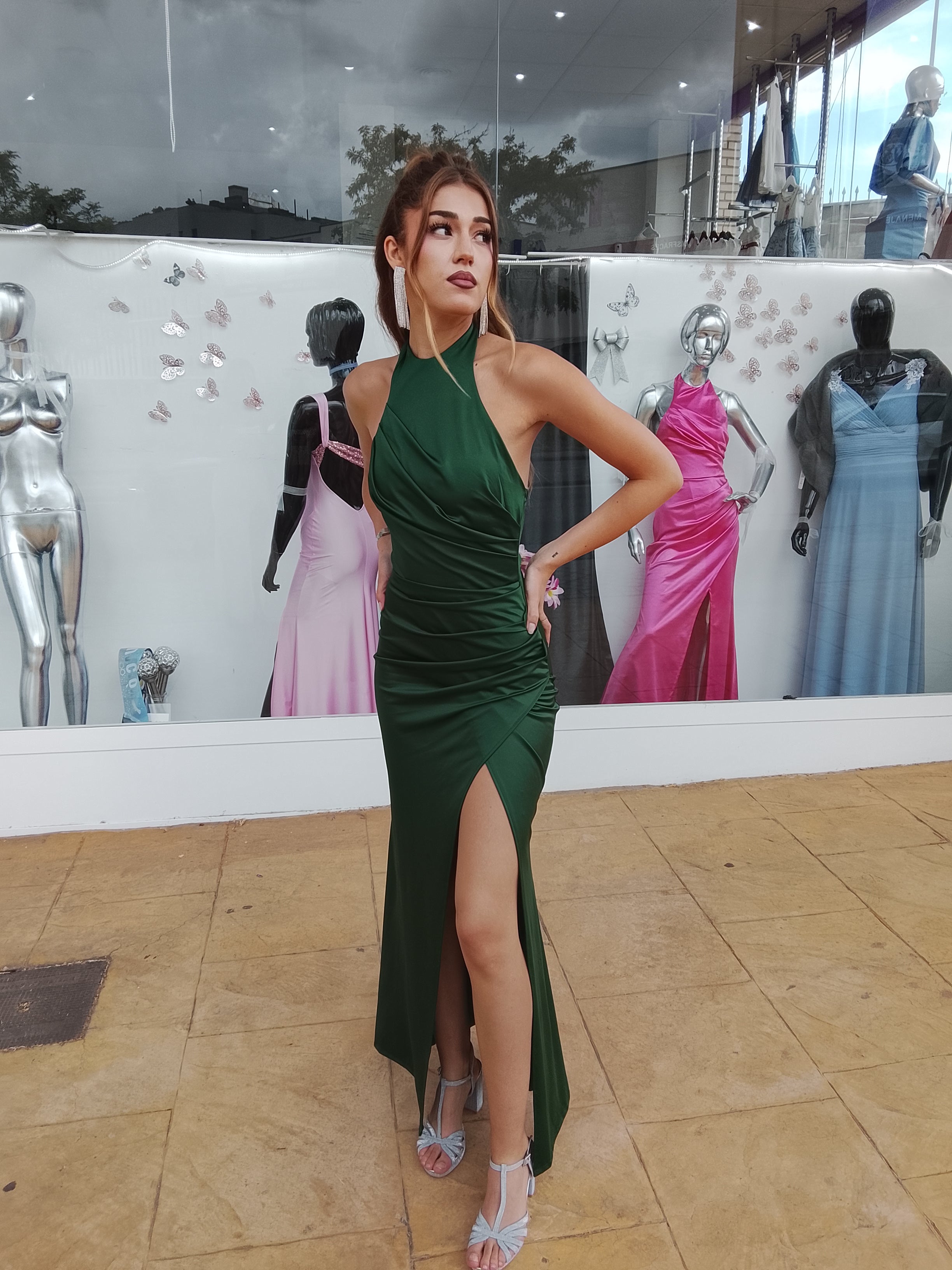 Vestido largo Kareins licra Botella