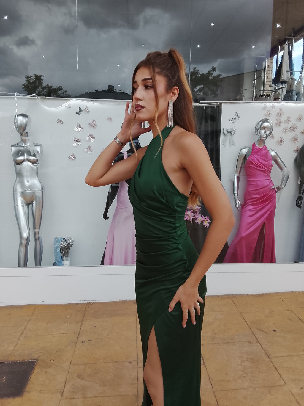 Vestido largo Kareins licra Botella