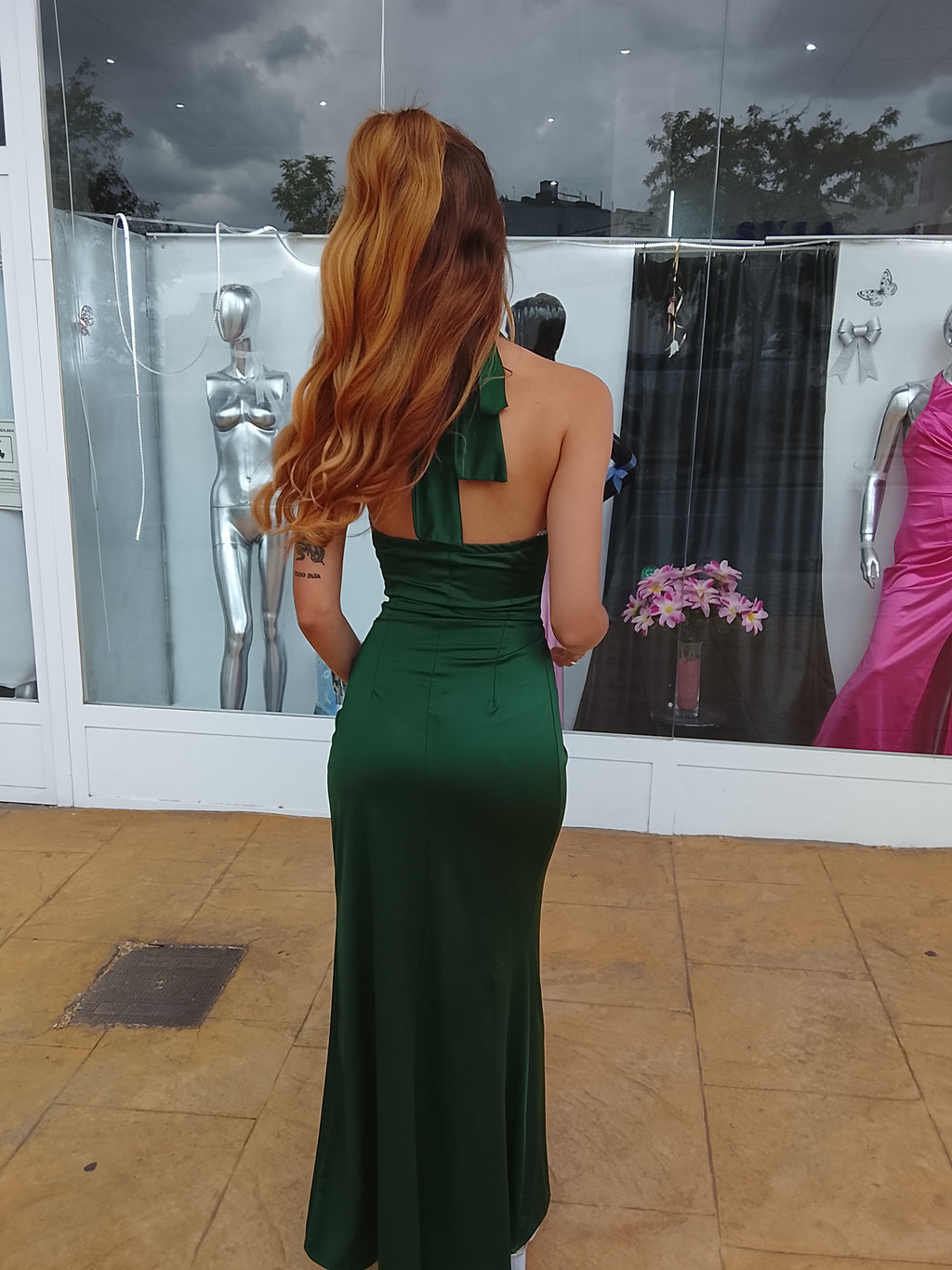 Vestido largo Kareins licra Botella