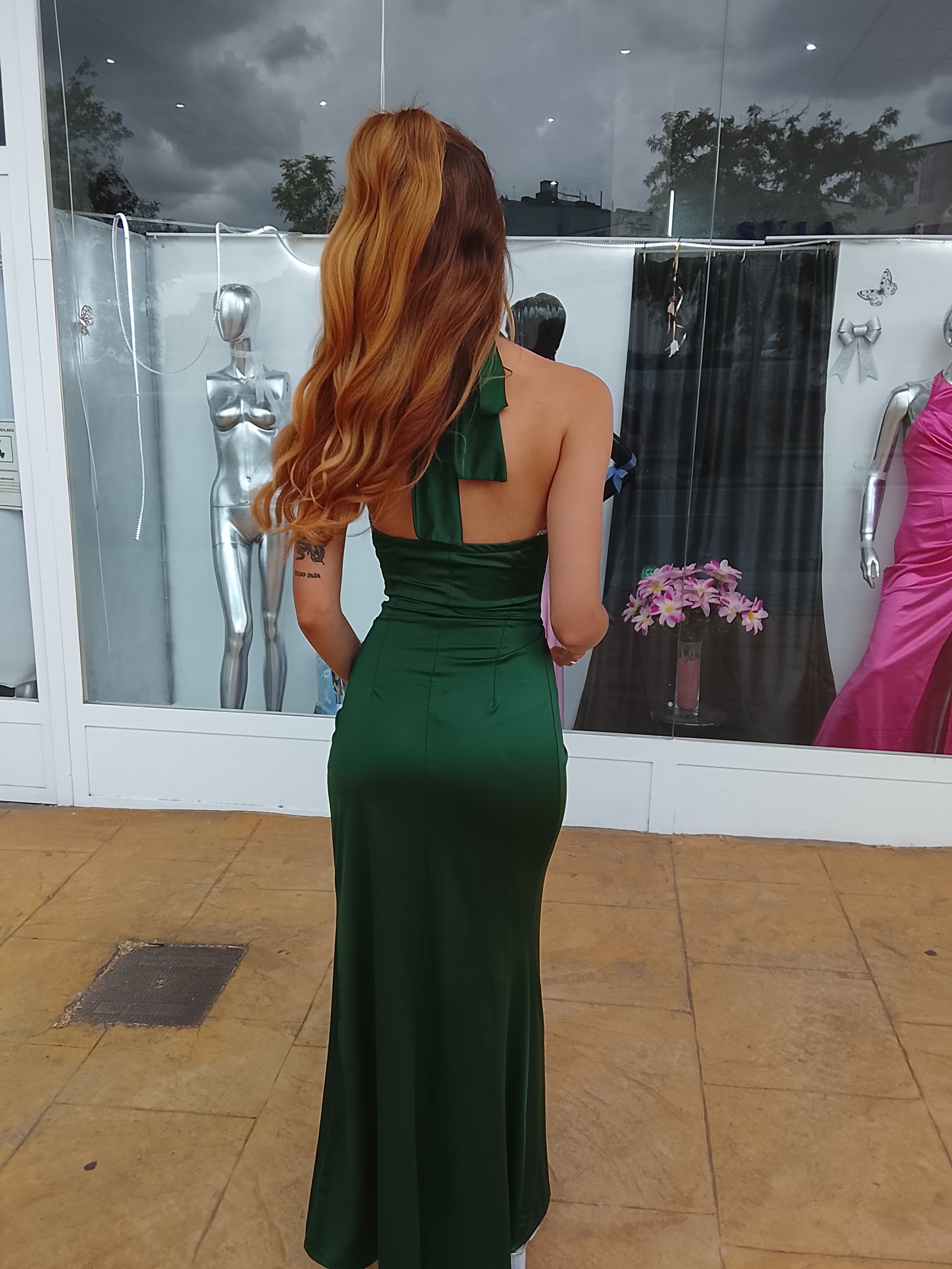 Vestido largo Kareins licra Botella
