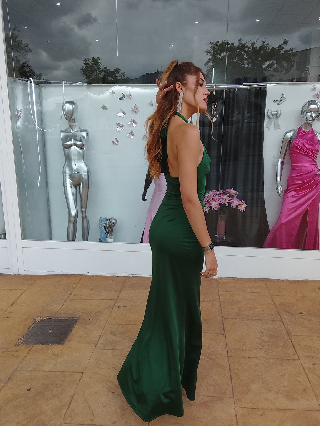 Vestido largo Kareins licra Botella