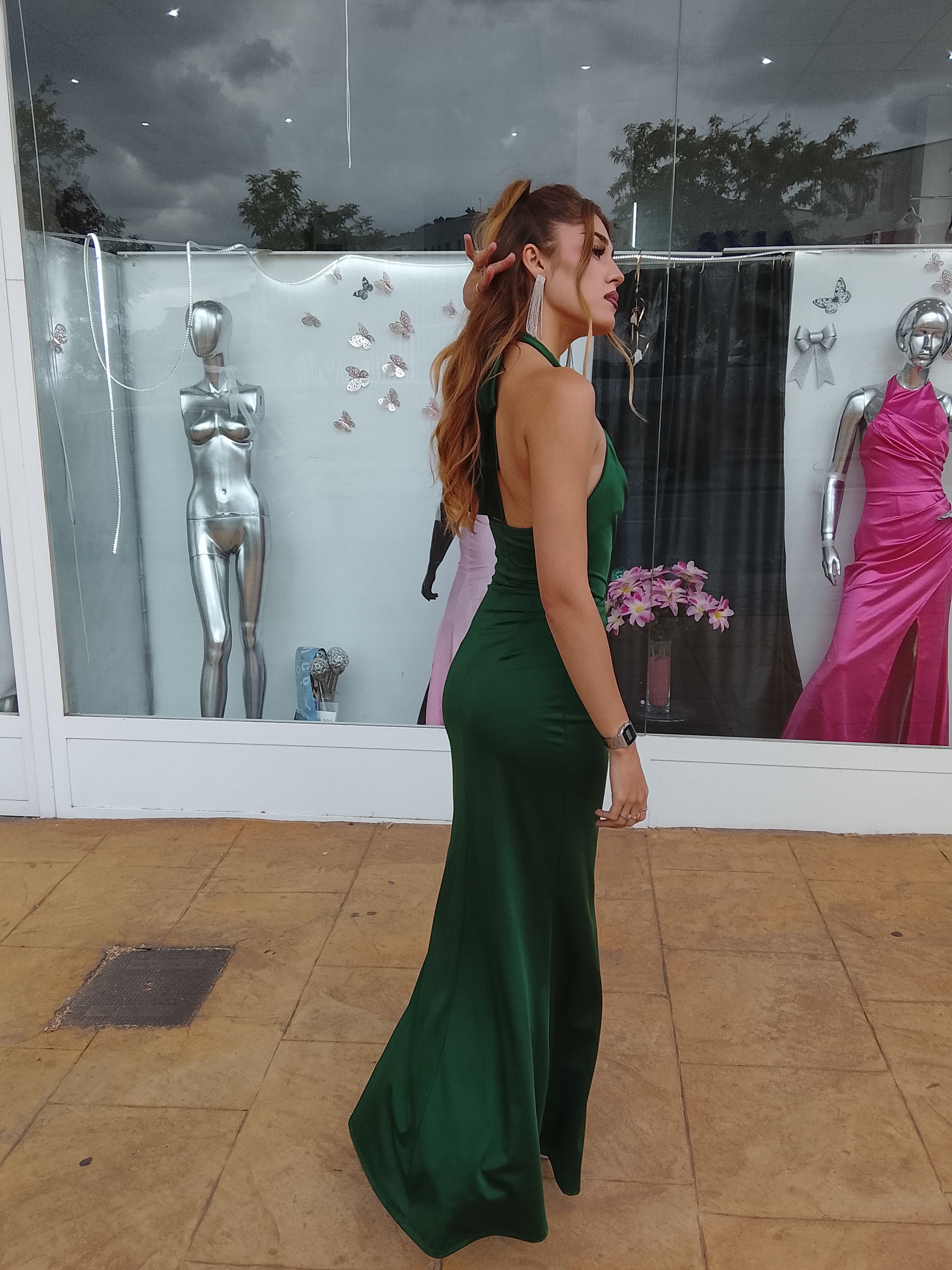 Vestido largo Kareins licra Botella